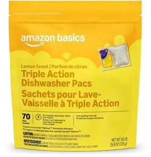 Triple Action Dishwasher Pacs, Lemon Scent, 70 Count (Previously Presto!) Triple Action Dishwasher Pacs, Lemon Scent, 70 Count (Previously Presto!)
