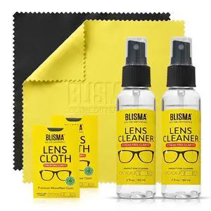 Crystal Clear Eyeglass Lens Cleaner Spray Kit | 2 × 2 Fl Oz + 2 Microfiber Cloths | See Crystal Clear | Glasses, Sunglasses & Optical Lenses | Pack of 4 Crystal Clear Eyeglass Lens Cleaner Spray Kit | 2 × 2 Fl Oz + 2 Microfiber Cloths | See Crystal Clear | Glasses, Sunglasses & Optical Lenses | Pack of 4