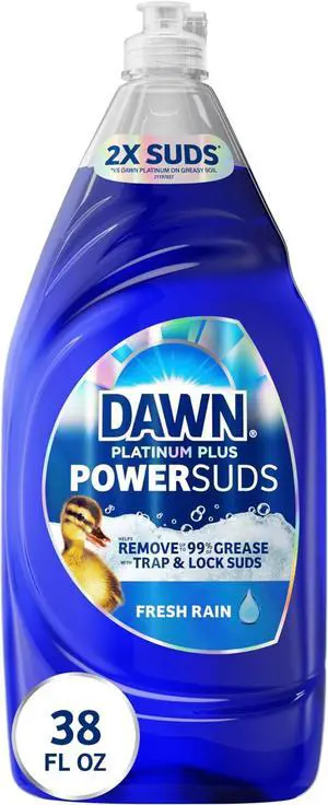 Dawn Platinum Plus PowerSuds Liquid Dish Soap, 38 oz. Bottle Dawn Platinum Plus PowerSuds Liquid Dish Soap, 38 oz. Bottle
