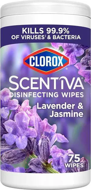 Clorox Scentiva Disinfecting Wipes, Lavender and Jasmine, Antibacterial, 75 Count Clorox Scentiva Disinfecting Wipes, Lavender and Jasmine, Antibacterial, 75 Count
