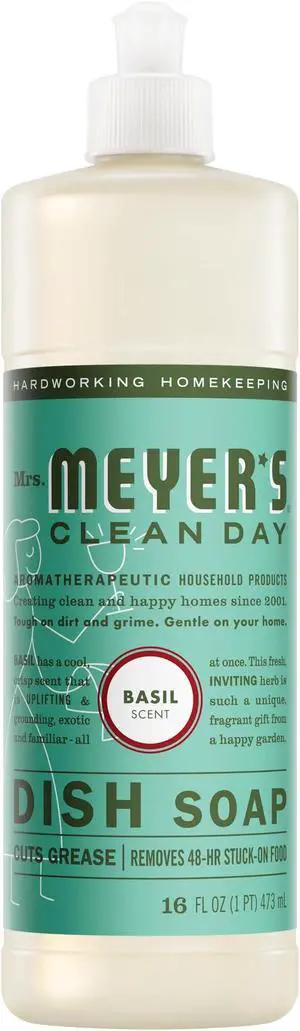 MRS. MEYER'S CLEAN DAY Liquid Dish Soap, Basil, 16 fl. oz MRS. MEYER'S CLEAN DAY Liquid Dish Soap, Basil, 16 fl. oz