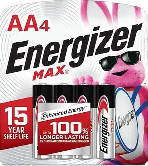 Energizer AA Batteries, MAX Double AA Battery Alkaline, 4 Count Energizer AA Batteries, MAX Double AA Battery Alkaline, 4 Count