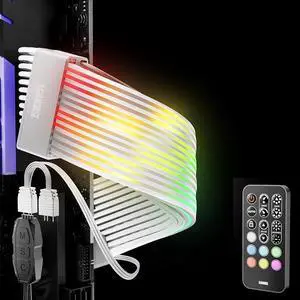 AsiaHorse Aurora Pro RGB Cable Cover with 108 Addressable LEDs, RGB Power Cable Cover for Motherboard and GPU/PC Power Supply, 5v 3pin ARGB Sync, Fit for 12+4-Pin/8pin/24pin Power Supply AsiaHorse Aurora Pro RGB Cable Cover with 108 Addressable LEDs, RGB Power Cable Cover for Motherboard and GPU/PC Power Supply, 5v 3pin ARGB Sync, Fit for 12+4-Pin/8pin/24pin Power Supply