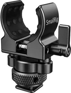 SmallRig Shotgun Microphone Holder (Cold Shoe), Built-in Soft Silicone, Bumps and Noises Absorption BSM2352 SmallRig Shotgun Microphone Holder (Cold Shoe), Built-in Soft Silicone, Bumps and Noises Absorption BSM2352