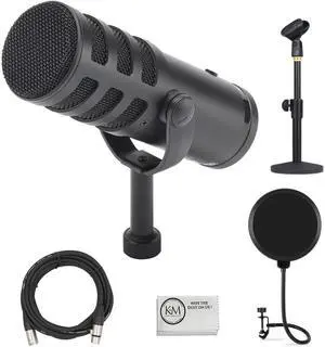 SAMSON Q9U XLR/USB Dynamic Broadcast Microphone Bundled with Mic Table Stand + Wind Screen Pop Filter + XLR Cable + Cleaning Cloth (5 Items) SAMSON Q9U XLR/USB Dynamic Broadcast Microphone Bundled with Mic Table Stand + Wind Screen Pop Filter + XLR Cable + Cleaning Cloth (5 Items)