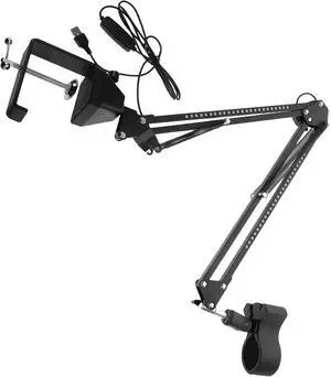 BESTonZON Heavy Duty Adjustable Mic Boom Arm Desk Mount with Rgb Lighting, Black Base Microphone Stand for Streaming and Professional Broadcasting BESTonZON Heavy Duty Adjustable Mic Boom Arm Desk Mount with Rgb Lighting, Black Base Microphone Stand for Streaming and Professional Broadcasting