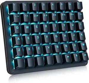 Koolertron Single-Handed Macro Mechanical Keyboard, Blue LED Backlight Portable Single-Handed Mechanical Gaming Keyboard 48 Fully Programmable Keys Red Axis Koolertron Single-Handed Macro Mechanical Keyboard, Blue LED Backlight Portable Single-Handed Mechanical Gaming Keyboard 48 Fully Programmable Keys Red Axis