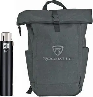 SE Electronics DM1 Black Bundle: Active Inline Microphone Preamp for Dynamic and Passive Ribbon Mics, RPAK Charcoal Backpack Bag with Padded Laptop Pocket, 2-items SE Electronics DM1 Black Bundle: Active Inline Microphone Preamp for Dynamic and Passive Ribbon Mics, RPAK Charcoal Backpack Bag with Padded Laptop Pocket, 2-items