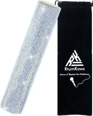 AB Rhinestone Silver Mic Cover for Wireless Microphone Bedazzled | AAAAA-Grade Crystals Catch Stage Lights. Soft Inner Lining Protects The Handle. Especially For SM58, Beta58, Senheiser Series AB Rhinestone Silver Mic Cover for Wireless Microphone Bedazzled | AAAAA-Grade Crystals Catch Stage Lights. Soft Inner Lining Protects The Handle. Especially For SM58, Beta58, Senheiser Series