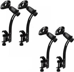 4x Drum Microphone Rim Clamp Mount Clip Mic Holder Adjustable Gear for All Drum 4x Drum Microphone Rim Clamp Mount Clip Mic Holder Adjustable Gear for All Drum