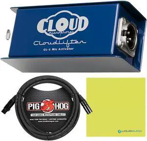 Cloud Microphones CL-1 Cloud lifter Mic Activator Bundle w/Pig Hog Cable & Liquid Audio Polishing Cloth 1-Channel Ultra-Clean Mic Preamp Gain Cloud Microphones CL-1 Cloud lifter Mic Activator Bundle w/Pig Hog Cable & Liquid Audio Polishing Cloth 1-Channel Ultra-Clean Mic Preamp Gain