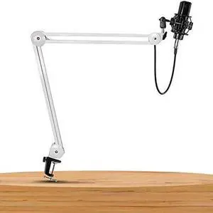 jidan Microphone Stand Boom Webcast Bracket Adjustable S Microphone Stand Adjustable Suspension Boom Arm with Built-in Spring for Voice Recording White (Color : White) jidan Microphone Stand Boom Webcast Bracket Adjustable S Microphone Stand Adjustable Suspension Boom Arm with Built-in Spring for Voice Recording White (Color : White)