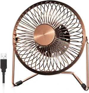 EasyAcc 6 Inch USB Desk Fan, 360°Rotation Small and Quiet,Powerful Portable Strong Airflow,Mini Metal Personal Cooling Fan with 2 Speed for Home Office,Bronze(USB POWERED ONLY) EasyAcc 6 Inch USB Desk Fan, 360°Rotation Small and Quiet,Powerful Portable Strong Airflow,Mini Metal Personal Cooling Fan with 2 Speed for Home Office,Bronze(USB POWERED ONLY)