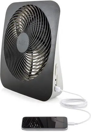 O2COOL Treva 10-Inch Portable Desktop Air Circulation Battery Powered Fan - 2 Cooling Speeds - with AC Adapter and USB Charging Port O2COOL Treva 10-Inch Portable Desktop Air Circulation Battery Powered Fan - 2 Cooling Speeds - with AC Adapter and USB Charging Port