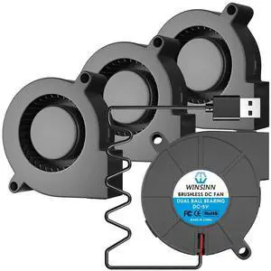 WINSINN 50mm 5015 Tiny Cooling USB Blower Fan 5V, 50mm Micro Mini USB 5 Volt Fans Blower Turbine Turbo Dual Ball Bearing, 1000mm/39in Cable Brushless Cooling 50mmx15mm (Pack of 4Pcs) WINSINN 50mm 5015 Tiny Cooling USB Blower Fan 5V, 50mm Micro Mini USB 5 Volt Fans Blower Turbine Turbo Dual Ball Bearing, 1000mm/39in Cable Brushless Cooling 50mmx15mm (Pack of 4Pcs)