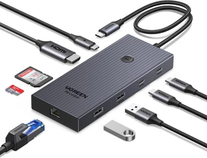UGREEN Revodok Pro USB C Hub 9 in 1,Multiport Adapter with 4K@60Hz HDMI,2 USB C&A Data Transfers up to 10Gbps, SD/TF Readers 170MB/s, RJ45, PD 100W, Compatible with MacBook Air/Pro,iPad Pro,Steam Deck UGREEN Revodok Pro USB C Hub 9 in 1,Multiport Adapter with 4K@60Hz HDMI,2 USB C&A Data Transfers up to 10Gbps, SD/TF Readers 170MB/s, RJ45, PD 100W, Compatible with MacBook Air/Pro,iPad Pro,Steam Deck