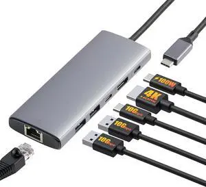 Amazon Basics 6-in-1 USB-C 3.2 (10G) hub, 1 USB-C 100W PD Input, 2 USB-A, 1 USB-C, HDMI 4K, Ethernet Amazon Basics 6-in-1 USB-C 3.2 (10G) hub, 1 USB-C 100W PD Input, 2 USB-A, 1 USB-C, HDMI 4K, Ethernet