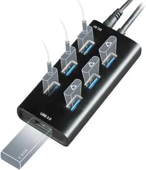Rebuff Reality 7 Port USB Hub Powered Dongle USB 3.0 Hub for Gaming Stable Connection & Lag-Free for Mouse, Keyboard, Headset & VR Trackers Seamless & Compatible with PC, Mac, Xbox, PlayStation Rebuff Reality 7 Port USB Hub Powered Dongle USB 3.0 Hub for Gaming Stable Connection & Lag-Free for Mouse, Keyboard, Headset & VR Trackers Seamless & Compatible with PC, Mac, Xbox, PlayStation