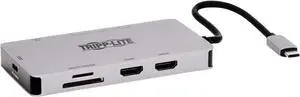 Tripp Lite USB-C Two-Monitor HDMI Laptop/Phone Docking Station, 4K @ 60 Hz (4:4:4), USB-A Hub, Gigabit Network Port, SD & MicroSD Memory Card, 100W USB-C Charging, 3-Year Warranty (U442-DOCK8G-GG) Tripp Lite USB-C Two-Monitor HDMI Laptop/Phone Docking Station, 4K @ 60 Hz (4:4:4), USB-A Hub, Gigabit Network Port, SD & MicroSD Memory Card, 100W USB-C Charging, 3-Year Warranty (U442-DOCK8G-GG)