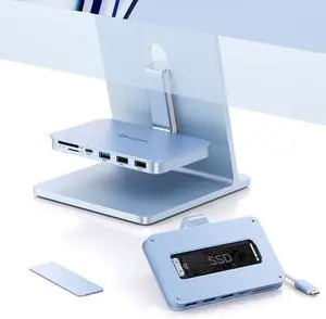 Minisopuru USB C Hub for iMac, Supports 10Gbps NVMe SSD, USB A/C 10Gbps, SD/TF, Adapter for iMac 24 M1/M3/M4 & Studio Display 27 inch, Blue Minisopuru USB C Hub for iMac, Supports 10Gbps NVMe SSD, USB A/C 10Gbps, SD/TF, Adapter for iMac 24 M1/M3/M4 & Studio Display 27 inch, Blue