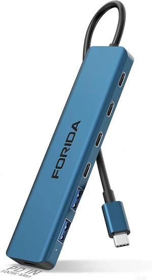 FORIDA 7-Port USB C Hub 10Gbps, 4-Port USB 3.2 Multiport Data Adapter for Laptop, Type-C Pass-Through Charging Port, 2 USB 2.0, USB- C Extender Compatible with MacBook, Surface Pro, XPS and More FORIDA 7-Port USB C Hub 10Gbps, 4-Port USB 3.2 Multiport Data Adapter for Laptop, Type-C Pass-Through Charging Port, 2 USB 2.0, USB- C Extender Compatible with MacBook, Surface Pro, XPS and More