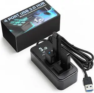 Rebuff Reality 4 Port USB Hub, Dongle USB 3.0 Hub for Wireless Interference Reduction for Gaming, Stable Connection & Lag-Free for Mouse, Keyboard, Headset, Compatible with PC, Mac, Xbox, PlayStation Rebuff Reality 4 Port USB Hub, Dongle USB 3.0 Hub for Wireless Interference Reduction for Gaming, Stable Connection & Lag-Free for Mouse, Keyboard, Headset, Compatible with PC, Mac, Xbox, PlayStation