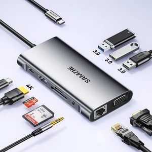 SAMZHE USB C Docking Station 10-in-1 USB-C Hub Dual 4K HDMI Monitor Laptop Dock Stations Multiple Adapter with HDMI 4K+VGA+3 USB-A 3.0 Port+100W PD Charger+Ethernet+SD/TF+Audio SAMZHE USB C Docking Station 10-in-1 USB-C Hub Dual 4K HDMI Monitor Laptop Dock Stations Multiple Adapter with HDMI 4K+VGA+3 USB-A 3.0 Port+100W PD Charger+Ethernet+SD/TF+Audio