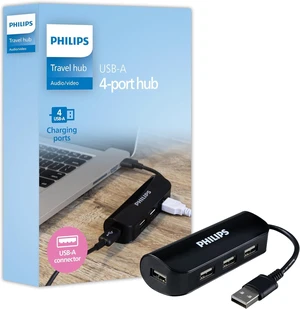 Philips 4-Port USB 2.0 Hub with 480 Mbps Data Transfer, Data USB Hub, Perfect for Travel, for MacBook, iMac, Surface, External Hard Drives, Flash Drives, Keyboard, Mouse, Desk Fan, Black, SWL3923B/37 Philips 4-Port USB 2.0 Hub with 480 Mbps Data Transfer, Data USB Hub, Perfect for Travel, for MacBook, iMac, Surface, External Hard Drives, Flash Drives, Keyboard, Mouse, Desk Fan, Black, SWL3923B/37