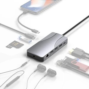 JMT 11in1 USB C to 4K60Hz HDMI-Compatible Adapter 1000Mbps RJ45 Ethernet HUB PD100W SD/TF Card Reader JMT 11in1 USB C to 4K60Hz HDMI-Compatible Adapter 1000Mbps RJ45 Ethernet HUB PD100W SD/TF Card Reader