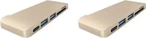 OSALADI 2pcs USB Type C Hub Type C Hub Combo for USB Charging and Data Sync Reader for Laptop and Desktop OSALADI 2pcs USB Type C Hub Type C Hub Combo for USB Charging and Data Sync Reader for Laptop and Desktop