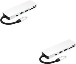 OSALADI 2pcs USB Adapter USB-c Hub Type-c to Memory Card Multi-Function Hub for Laptop Desktop OSALADI 2pcs USB Adapter USB-c Hub Type-c to Memory Card Multi-Function Hub for Laptop Desktop