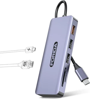 FORIDA USB C Hub, 7 Ports USB-C MultiPort Adapter for MacBook Pro/Air, Type C to 4K HDMI Extender, 1 USB 3.2 Up to 10Gbps, 2 USB 2.0, 100W PD, SD/TF for iPhone 15/16 and More USBC Devices FORIDA USB C Hub, 7 Ports USB-C MultiPort Adapter for MacBook Pro/Air, Type C to 4K HDMI Extender, 1 USB 3.2 Up to 10Gbps, 2 USB 2.0, 100W PD, SD/TF for iPhone 15/16 and More USBC Devices
