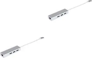 OSALADI 2pcs Port USB Hub with Mbps Ethernet Adapter Portable Type- for Pc Laptop and Tv Fast Data Transfer OSALADI 2pcs Port USB Hub with Mbps Ethernet Adapter Portable Type- for Pc Laptop and Tv Fast Data Transfer