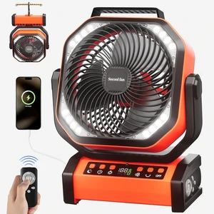 Socool Camping Fan with Light - 20000mAh Rechargeable Battery Fan with Remote, 112Hrs & 8 Speeds, Digital Display, Timer, Auto Oscillation, 270° Pivot & Hook for Outdoor Tent, Hurricane, Power Outage Socool Camping Fan with Light - 20000mAh Rechargeable Battery Fan with Remote, 112Hrs & 8 Speeds, Digital Display, Timer, Auto Oscillation, 270° Pivot & Hook for Outdoor Tent, Hurricane, Power Outage