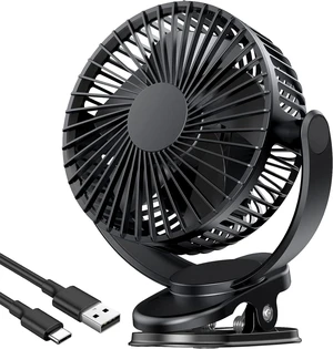 ATEngeus Rechargeable Clip-on USB Desk Fan, 3 Speeds, 5000mAh Battery, 720Rotation, Sturdy Clamp for Home, Camping, Treadmill and Car ATEngeus Rechargeable Clip-on USB Desk Fan, 3 Speeds, 5000mAh Battery, 720Rotation, Sturdy Clamp for Home, Camping, Treadmill and Car