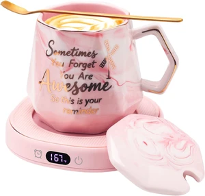 Coffee Mug Warmer & You are Awesome Mug Set, Smart Heated Electric Cup Warmer for Desk Office, 4 Temperature Control Beverage Tea Coffee Warmer, 8 Hrs Auto Shut Off Candle Plate, Ideal Gifts for Women Coffee Mug Warmer & You are Awesome Mug Set, Smart Heated Electric Cup Warmer for Desk Office, 4 Temperature Control Beverage Tea Coffee Warmer, 8 Hrs Auto Shut Off Candle Plate, Ideal Gifts for Women