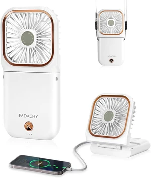 FADACHY Mini Fan Handheld Personal Fan Breeze Quiet Power Neck Fan Rechargeable, Outdoors, Hiking, Camping, white FADACHY Mini Fan Handheld Personal Fan Breeze Quiet Power Neck Fan Rechargeable, Outdoors, Hiking, Camping, white