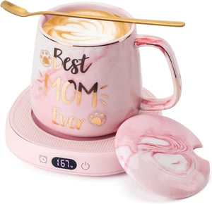 Coffee Mug Warmer & Best MOM Ever Mug Set, Electric Cup Warmer for Desk, Beverage Warmer with 4 Temperature Setting, 8H Auto Shut Off, Mom Gifts from Daughter Son Coffee Mug Warmer & Best MOM Ever Mug Set, Electric Cup Warmer for Desk, Beverage Warmer with 4 Temperature Setting, 8H Auto Shut Off, Mom Gifts from Daughter Son