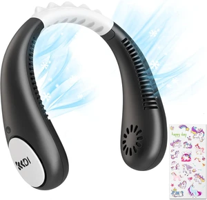 Kids Neck Fan, Handheld fan with Battery Bladeless Neck Fan for Kids, 2600mAh Portable Rechargeable Cooling Fan for Kids 4-14Y Girls/Boys with Sticker Kids Neck Fan, Handheld fan with Battery Bladeless Neck Fan for Kids, 2600mAh Portable Rechargeable Cooling Fan for Kids 4-14Y Girls/Boys with Sticker