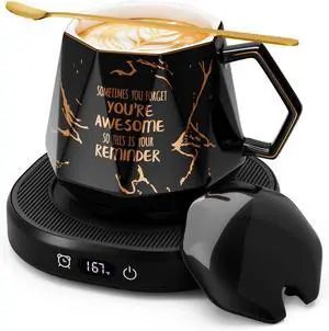 Coffee Mug Warmer & Awesome Mug Set, Smart Heated Electric Coffee Cup Warmer for Desk Office, 4 Temperature Control Tea Coffee Beverage Warmer, 8 Hours Auto Shut Off, Birthday Gifts for Women Man Coffee Mug Warmer & Awesome Mug Set, Smart Heated Electric Coffee Cup Warmer for Desk Office, 4 Temperature Control Tea Coffee Beverage Warmer, 8 Hours Auto Shut Off, Birthday Gifts for Women Man