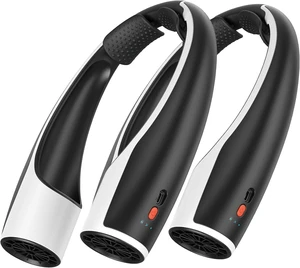 Rohent 2-Pack Hands-Free Neck Fans with Turbo Cooling - 4000mAh USB-C Rechargeable, Ultra-Quiet 4 Speeds, 360° Airflow for Office, Travel, Outdoors (Black) Q1 Rohent 2-Pack Hands-Free Neck Fans with Turbo Cooling - 4000mAh USB-C Rechargeable, Ultra-Quiet 4 Speeds, 360° Airflow for Office, Travel, Outdoors (Black) Q1