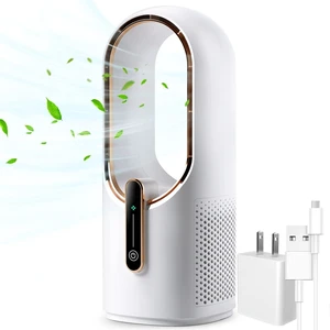 Desk Fan Bladeless, 11.8 Inch Office Fan Small, Quiet, 3 Speed Adjustment, Touch Control, Easy to Clean, Desk Fans Small Quiet, Ideal for Office, Living Room, Bedroom Desk Fan Bladeless, 11.8 Inch Office Fan Small, Quiet, 3 Speed Adjustment, Touch Control, Easy to Clean, Desk Fans Small Quiet, Ideal for Office, Living Room, Bedroom