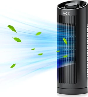 VCK Tower Fan, 80° Oscillating Fan, Portable Desk Fan with 3 Speeds, Quiet Cooling, 13 Inch Personal Small Bladeless Fan for Bedroom Home Office Desktop VCK Tower Fan, 80° Oscillating Fan, Portable Desk Fan with 3 Speeds, Quiet Cooling, 13 Inch Personal Small Bladeless Fan for Bedroom Home Office Desktop
