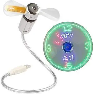Saytay LED Clock USB Fan With Temperature Display - Portable Cooling Mini Gooseneck Fan for Office, Home & Travel (TC) Saytay LED Clock USB Fan With Temperature Display - Portable Cooling Mini Gooseneck Fan for Office, Home & Travel (TC)