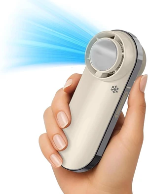 Hot Flashes/Hot Days Instant Cooling. Device Cools You 2 Ways- Icy Cold Contact Disc for Skin Or 100-Speed Mini Fan for Wind - Small, Portable, Stylish, Rechargeable Gift-Khaki Hot Flashes/Hot Days Instant Cooling. Device Cools You 2 Ways- Icy Cold Contact Disc for Skin Or 100-Speed Mini Fan for Wind - Small, Portable, Stylish, Rechargeable Gift-Khaki