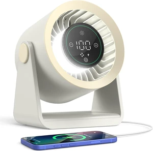 Ausic Powerful Desk Fan Utra-quiet for Bedroom, 15200mAh Small Turbo Bedside Fans for Cooling and Sleep, Personal Battery Powered USB Fans With LED Light, Digital Display, 105° Tilt (White) Ausic Powerful Desk Fan Utra-quiet for Bedroom, 15200mAh Small Turbo Bedside Fans for Cooling and Sleep, Personal Battery Powered USB Fans With LED Light, Digital Display, 105° Tilt (White)