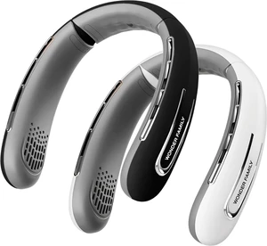 2 Neck Fans that Blow Cold Air Bladeless Personal Fans Portable & Rechargeable 4000 mAH Battery Wearable Neck Coolers Cooling Mask, Cleaning Brush Included 2 PACK, Black & White 2 Neck Fans that Blow Cold Air Bladeless Personal Fans Portable & Rechargeable 4000 mAH Battery Wearable Neck Coolers Cooling Mask, Cleaning Brush Included 2 PACK, Black & White