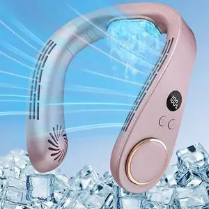 FWV Wearable Around Personal Cooling Device Neck fans that Blow Cold Air Light Purple FWV Wearable Around Personal Cooling Device Neck fans that Blow Cold Air Light Purple