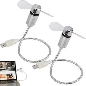 Usb Fan With Led Clock Lighting, Mini Gooseneck Usb Desk Fan With Time And Temperature Display, Portable Rechargeable Quiet Cooling Fans For Office Home Laptop Travel (2 pcs) Usb Fan With Led Clock Lighting, Mini Gooseneck Usb Desk Fan With Time And Temperature Display, Portable Rechargeable Quiet Cooling Fans For Office Home Laptop Travel (2 pcs)