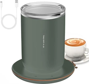 2 in 1 Self Stirring Coffee Mug with 55 Constant Temperature Cup Warmer 10W Insulated Stainless Steel Button Base and Cover 2 in 1 Self Stirring Coffee Mug with 55 Constant Temperature Cup Warmer 10W Insulated Stainless Steel Button Base and Cover